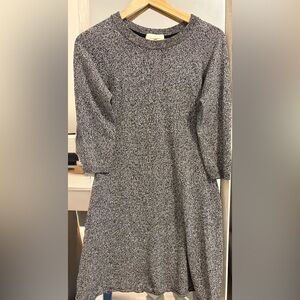 Sunday Best Speckled Gray Knit Long-Sleeve Dress